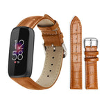 xDfind Bamboo Texture Pin Buckle Leather Watch Band, For Fitbit Charge 6 / 5 18mm, For Fitbit Inspire 3 12mm, For Fitbit Versa 4 / 3 / Sense2 / 1 20mm, For Fitbit Luxe / Special Edition 12mm, For Fitbit Inspire 2 / Ace 3 14mm                           ...