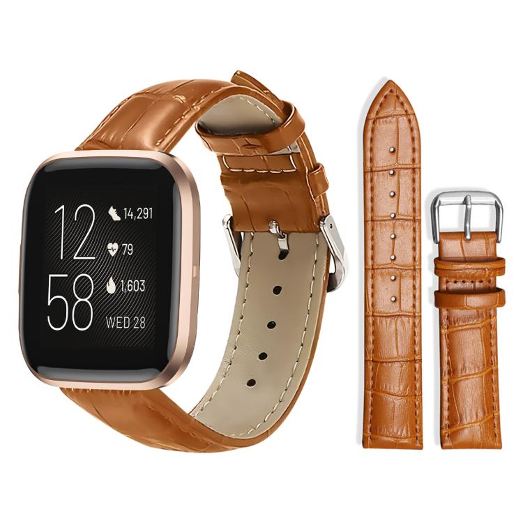 xDfind Bamboo Texture Pin Buckle Leather Watch Band, For Fitbit Charge 6 / 5 18mm, For Fitbit Inspire 3 12mm, For Fitbit Versa 4 / 3 / Sense2 / 1 20mm, For Fitbit Luxe / Special Edition 12mm, For Fitbit Inspire 2 / Ace 3 14mm                           ...