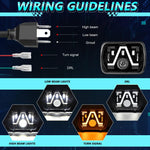 Y24 H4 7 inch Car V-style Square Modified Headlight for Jeep Wrangler, Y24