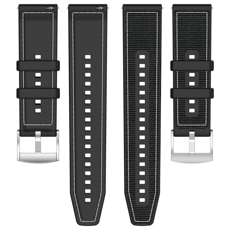 xDfind Hybrid Nylon Braid Silicone Watch Band, 20mm For Ticwatch GTH / E3 / E / 2, 22mm For Ticwatch Pro X / Pro 3 / Pro