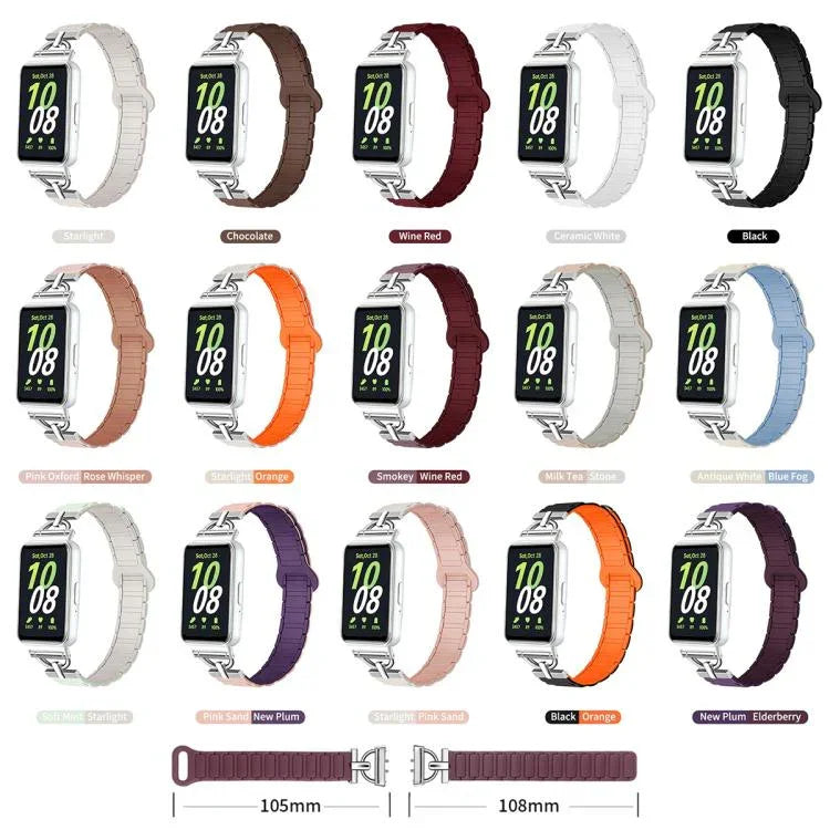 D-shaped Tri-beads Magnetic Silicone Watch Band, For Samsung Galaxy Fit3