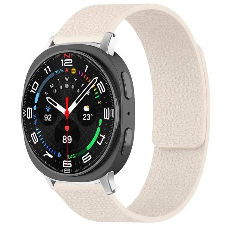 xDfind Litchi Texture Magnetic Silicone Watch Band, For Samsung Galaxy Watch Ultra/Ultra 2025, For Samsung Galaxy Watch8 / 8 Classic, For Samsung Galaxy Watch 7 / 6 / 5 / FE, For Samsung Galaxy Fit3 SM-R390