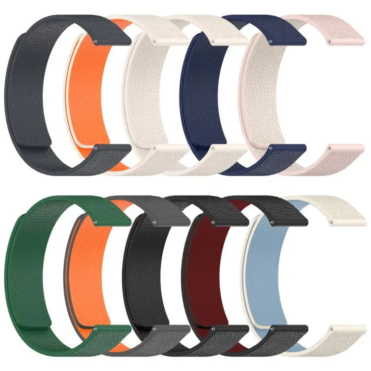 xDfind Litchi Texture Magnetic Silicone Watch Band, For Samsung Galaxy Watch Ultra/Ultra 2025, For Samsung Galaxy Watch8 / 8 Classic, For Samsung Galaxy Watch 7 / 6 / 5 / FE, For Samsung Galaxy Fit3 SM-R390