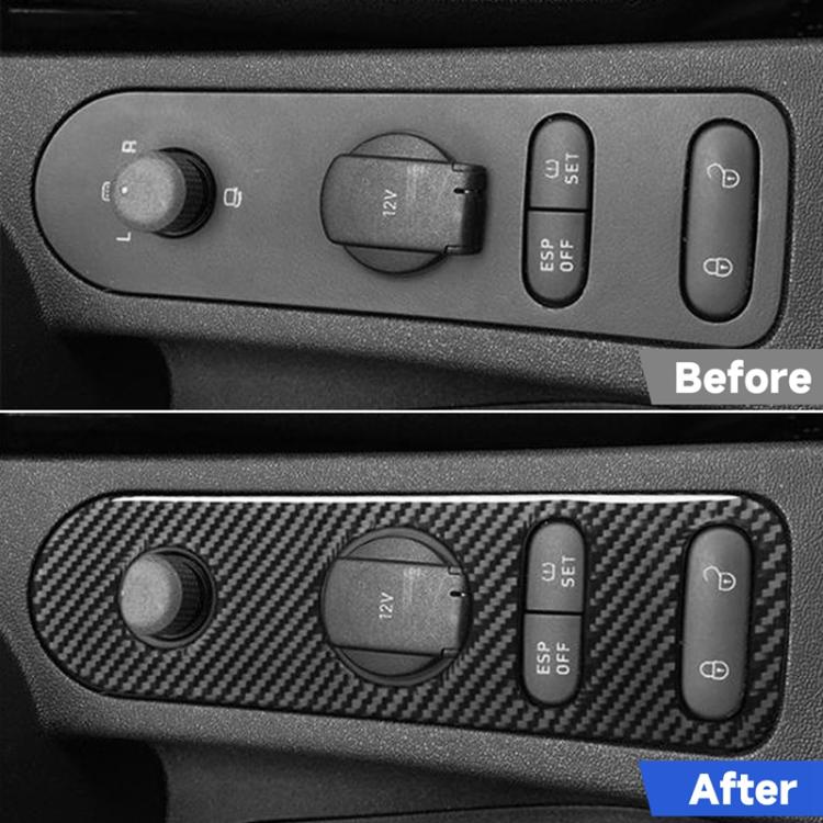 Carbon Fiber Car Rear Mirror Adjustment Panel B Decorative Sticker for SEAT Leon 2005-2012, Left and Right Driver, Rear Mirror Adjustment Panel B