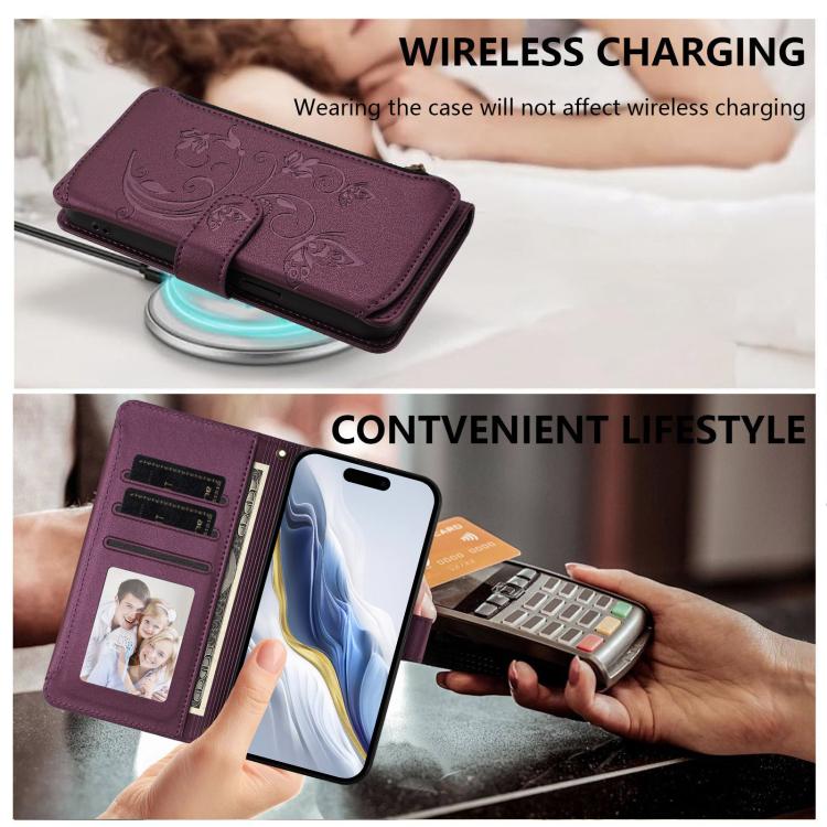 Butterfly Love Flower Multi-card Zipper Wallet Leather Phone Case, For iPhone 15, For iPhone 14 Plus, For iPhone 14 / 13, For iPhone 14 Pro, For iPhone 14 Pro Max, For iPhone 7 / 8 / SE 2022