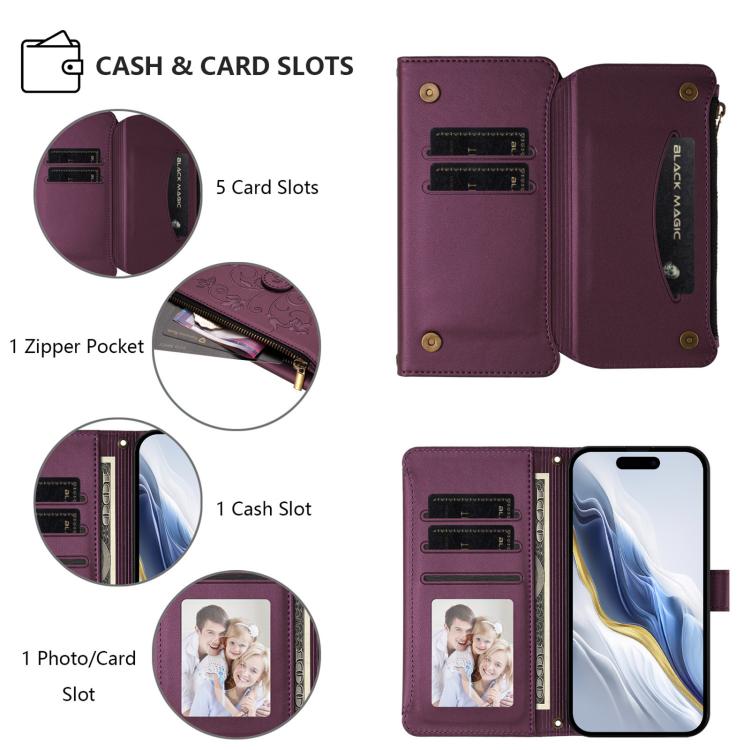 Butterfly Love Flower Multi-card Zipper Wallet Leather Phone Case, For iPhone 7 Plus / 8 Plus