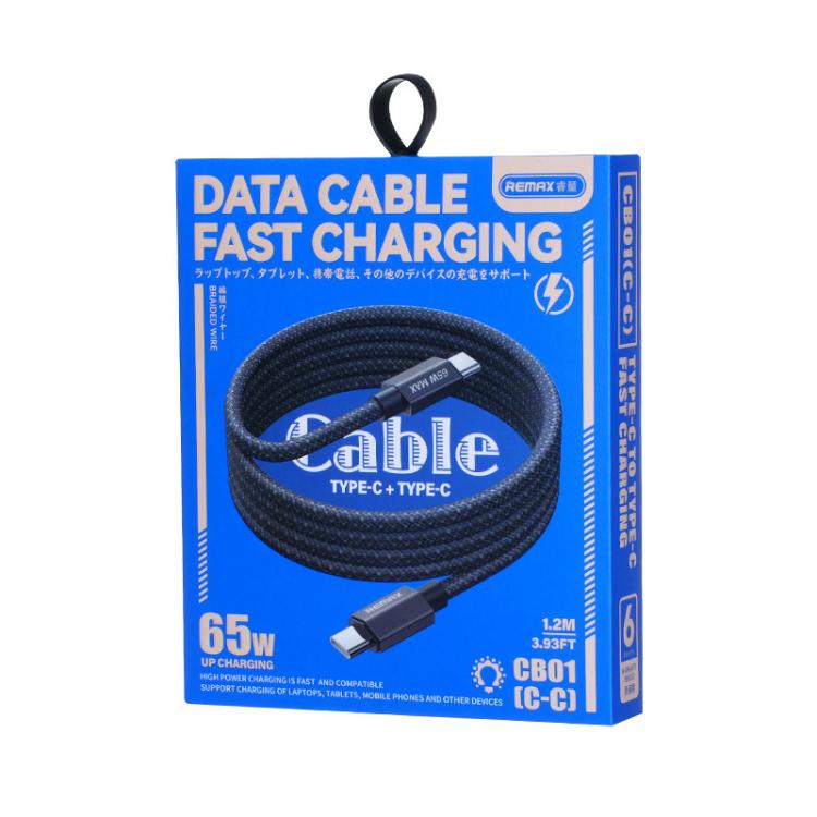 REMAX CB01 3A USB to Type-C Aluminum Alloy Braided Fast Charging Data Cable with LED Light, Length: 1.2m, USB to Type-C