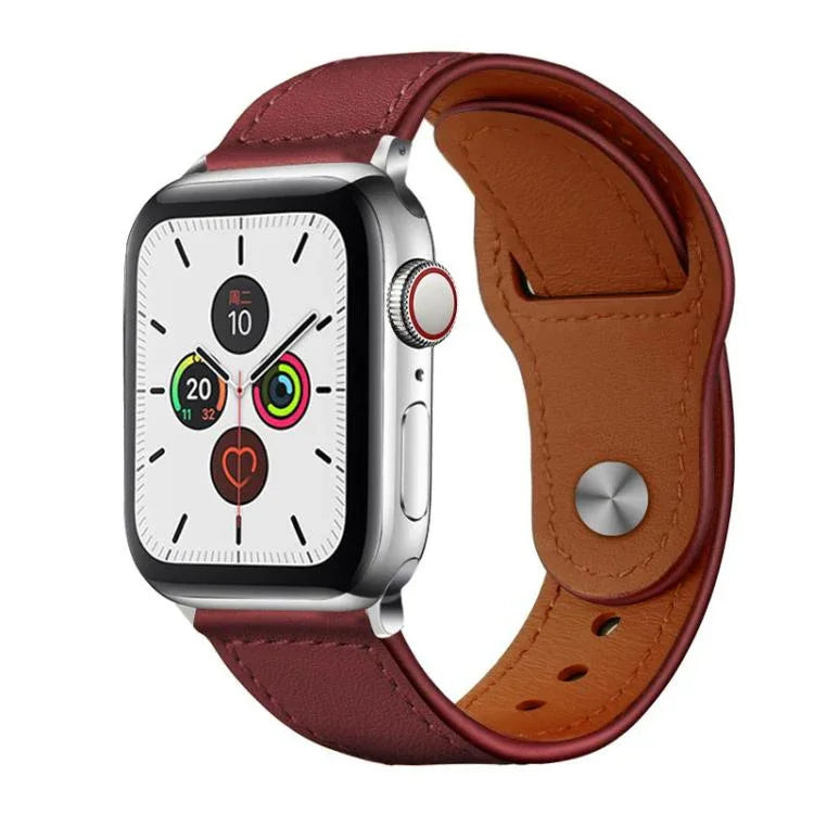 xDfind Rivet Buckle Genuine Leather Watch Band, For Apple Watch 42 / 44 / 45 / 46 / 49mm, For Apple Watch 38 / 40 / 41 / S10 42mm