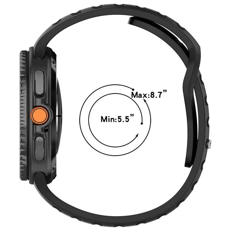 xDfind Round Dots Silver Stud Buckle Silicone Watch Band, For Samsung Galaxy Watch Ultra/Ultra 2025, For Samsung Galaxy Watch8 / 8 Classic