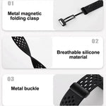 xDfind Hole Style Magnetic Black Buckle Silicone Watch Band, For Galaxy Fit3