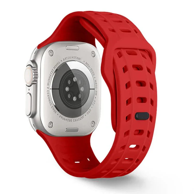 Shark Texture Holes Silicone Watch Band, For Apple Watch 46mm / 49mm / 45mm / 44mm