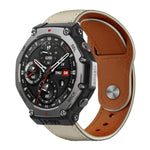 xDfind Rivet Buckle Genuine Leather Watch Band, For Amazfit T-Rex 3