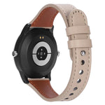 xDfind Double Ring Single Rivet Genuine Leather Watch Band, 20mm, 22mm