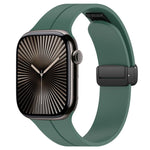 xDfind  Flat Head Groove Folding Black Buckle Silicone Watch Band, For Apple Watch 42 / 44 / 45 / 46 / 49mm, For Apple Watch 38 / 40 / 41 / S10 42mm