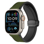 xDfind Crazy Horse Pattern Silicone Skin Magnetic Buckle Watch Band, For Apple Watch 42 / 44 / 45 / 46 / 49mm, For Apple Watch 38 / 40 / 41 / S10 42mm