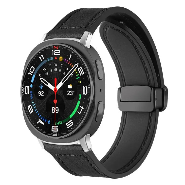 xDfind Crazy Horse Pattern Silicone Skin Magnetic Buckle Watch Band, For Samsung Galaxy Watch Ultra / Ultra 2025, For Samsung Galaxy Watch8 / 8 Classic