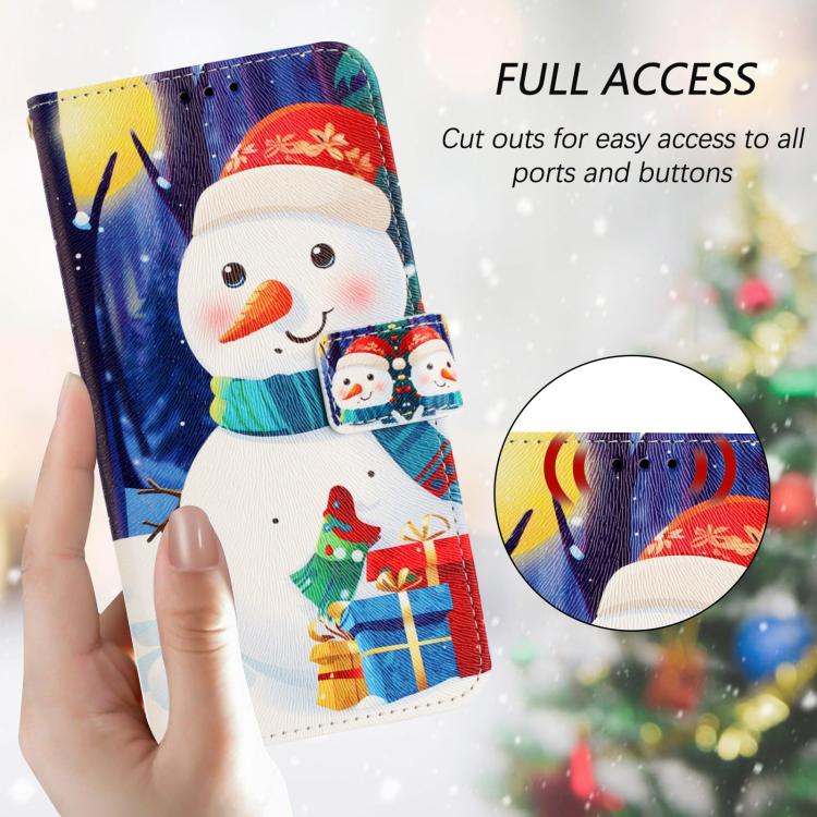 Christmas Series Buckle Leather Phone Case with Hand Strap, For iPhone 17e / 16e, For iPhone 17 Pro Max, For iPhone 17 Pro, For iPhone 17, For iPhone Air, For iPhone 16 Pro Max, For iPhone 16 Pro, For iPhone 16 Plus