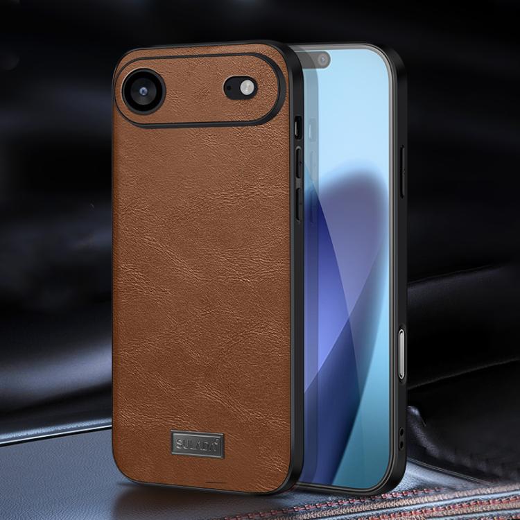 SULADA Shockproof TPU Hybrid Handmade Leather Phone Case, For iPhone 17 Pro Max, For iPhone 17 Pro, For iPhone 17, For iPhone Air