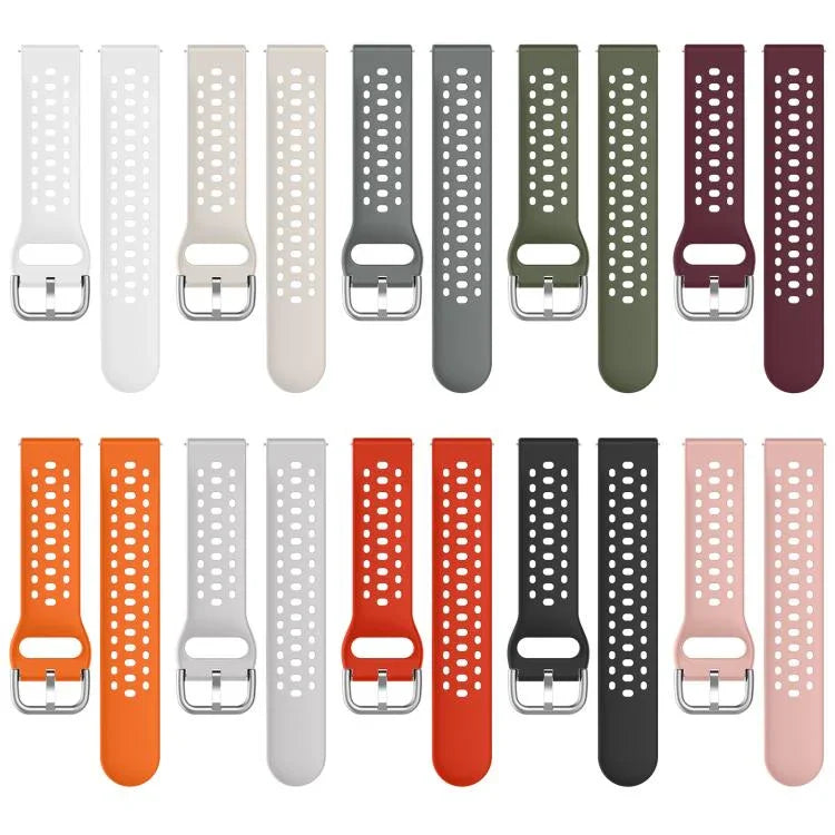 xDfind Silver Buckle Silicone Sport Watch Band, For Samsung Galaxy Watch 7 / 6 / 5 / FE