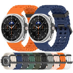 xDfind Black Buckle Ocean Solid Color Dual-row Hole Silicone Watch Band, For Samsung Galaxy Watch8 / 8 Classic