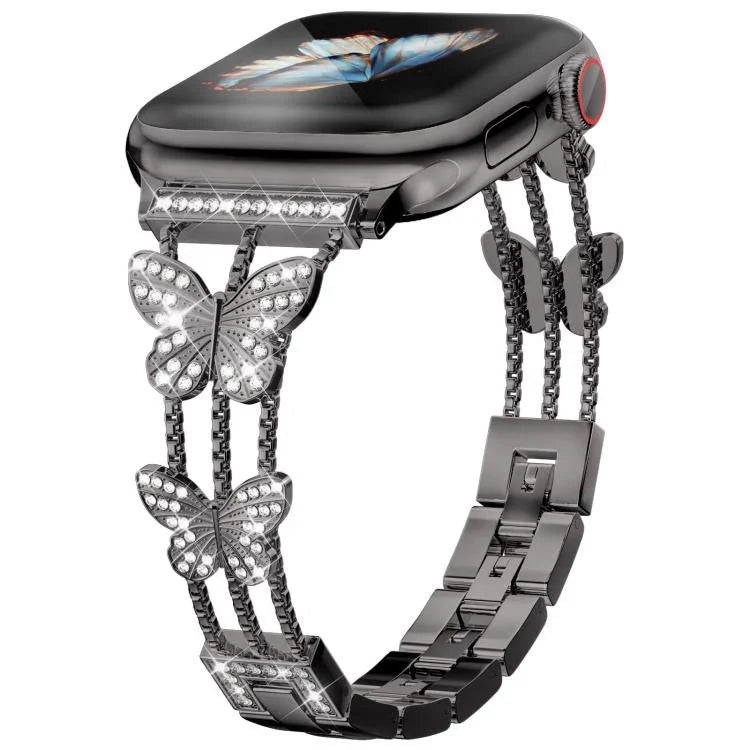 xDfind Butterfly-shaped Diamond Metal Watch Band, For Apple Watch 42 / 44 / 45 / 46 / 49mm, For Apple Watch 38 / 40 / 41 / S10 42mm