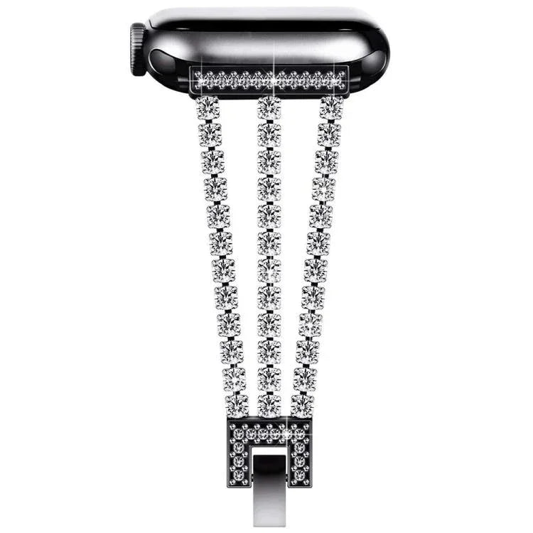 xDfind Three Diamond Metal Watch Band, For Apple Watch 42 / 44 / 45 / 46 / 49mm, For Apple Watch 38 / 40 / 41 / S10 42mm