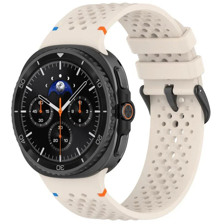 xDfind Alloy Black Buckle Honeycomb Breathable Silicone Watch Band, For Samsung Galaxy Watch8 / Watch8 Classic