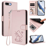 Embossed Heart Cat Leather Phone Case with Hand Strap, For iPhone XR, For iPhone XS Max, For iPhone 7 Plus / 8 Plus