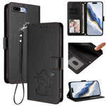 Embossed Heart Cat Leather Phone Case with Hand Strap, For iPhone XR, For iPhone XS Max, For iPhone 7 Plus / 8 Plus
