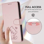 Embossed Heart Cat Leather Phone Case with Hand Strap, For iPhone XR, For iPhone XS Max, For iPhone 7 Plus / 8 Plus