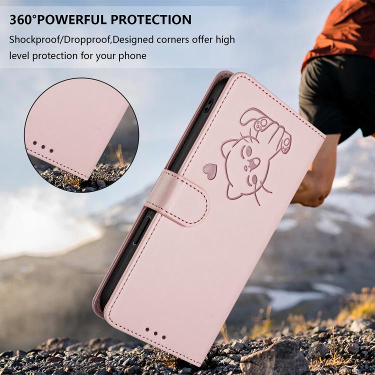 Embossed Heart Cat Leather Phone Case with Hand Strap, For iPhone XR, For iPhone XS Max, For iPhone 7 Plus / 8 Plus