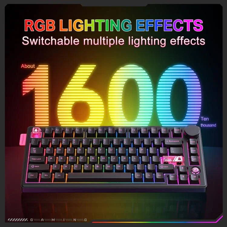 ONIKUMA MT706 81-Keys Hot Swappable Triple Mode Mechanical Keyboard, MT706