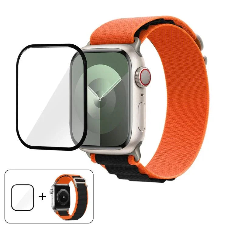 Buckle Loop Nylon Watch Band with 3D Curved Film, For Apple Watch Series 41mm