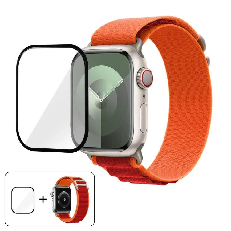 Buckle Loop Nylon Watch Band with 3D Curved Film, For Apple Watch Series 41mm