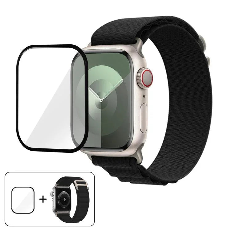 Buckle Loop Nylon Watch Band with 3D Curved Film, For Apple Watch Series 41mm