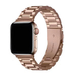 Three Beads Stainless Steel Watch Band with 3D Curved Film, For Apple Watch Ultra 2 / 1 49mm, For Apple Watch Series 45mm, For Apple Watch Series 41mm, For Apple Watch Series 38mm