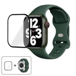 Butterfly Buckle Silicone Watch Band with 3D Curved Film, For Apple Watch Series 40mm, For Apple Watch Ultra 2 / 1 49mm, For Apple Watch Series 45mm