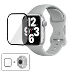 Butterfly Buckle Silicone Watch Band with 3D Curved Film, For Apple Watch Series 41mm, For Apple Watch Series 38mm, For Apple Watch Series 42mm