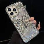 Butterfly Electroplating TPU Phone Case with Epoxy Cardboard, For iPhone 14, For iPhone 14 Pro, For iPhone 14 Pro Max, For iPhone 13 Pro Max, For iPhone 13 Pro, For iPhone 13