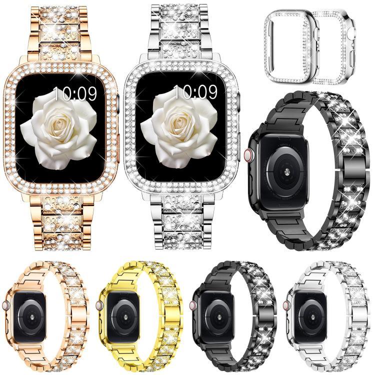 xDfind Diamond Jewelry Metal Watch Band with Case, For Apple Watch Series 10 46mm, For Apple Watch Series 10 42mm, For Apple Watch Series 44mm, For Apple Watch Series 40mm, For Apple Watch Ultra 2 / 1 49mm, For Apple Watch Series 45mm                  ...