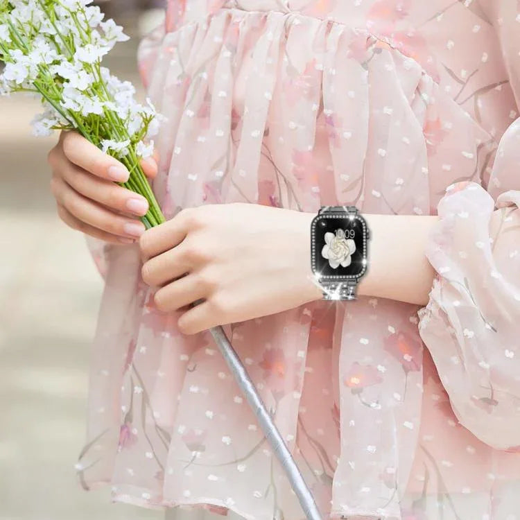 xDfind Bling Diamond Jewelry Metal Watch Band with Case, For Apple Watch Series 10 46mm, For Apple Watch Series 10 42mm, For Apple Watch Series 44mm, For Apple Watch Series 40mm, For Apple Watch Ultra 2 / 1 49mm, For Apple Watch Series 45mm            ...