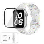 Butterfly Buckle Color Dot Silicone Watch Band with 3D Curved Film, For Apple Watch Series 42mm