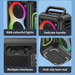 Zealot PT02 60W Portable Outdoor RGB Colorful Light Stereo Bluetooth Speaker, PT02