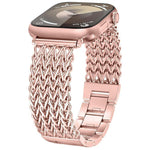 xDfind Herringbone Braided Stainless Steel Watch Band, For Apple Watch 42 / 44 / 45 / 46 / 49mm, For Apple Watch 38 / 40 / 41 / S10 42mm