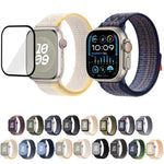 Nylon Loop Watch Band with 3D Curved Film, For Apple Watch Series 41mm, For Apple Watch Series 38mm, For Apple Watch Series 42mm