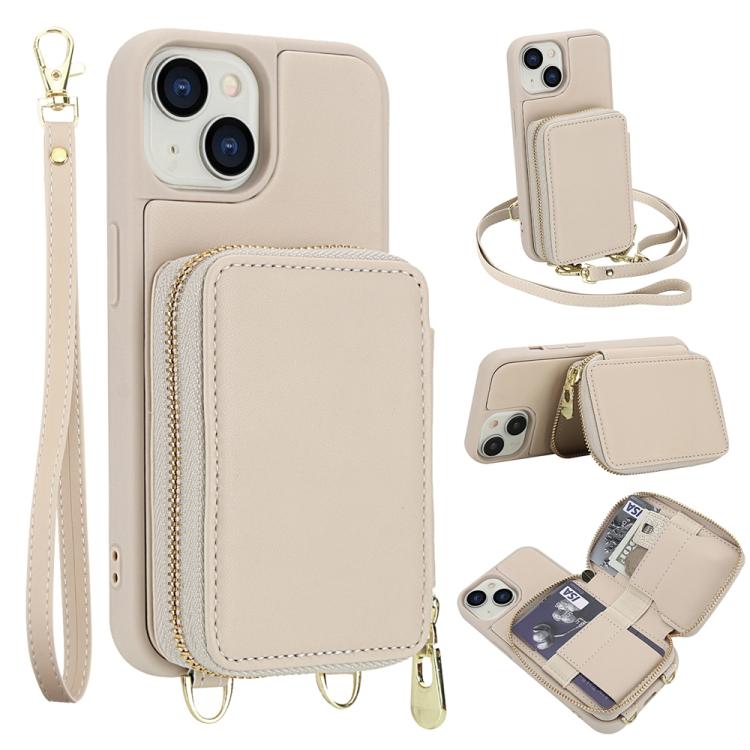 Crossbody Zipper RFID Card Bag Phone Case, For iPhone 17 Pro Max, For iPhone 17 Pro, For iPhone Air, For iPhone 15 Pro Max, For iPhone 15 Pro, For iPhone 15 Plus / 14 Plus