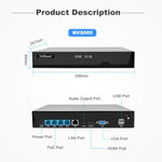 SriHome NVS005-POE065 5MP HD 4-CH POE Camera Network Video Recorder Kit, 5MP 4-CH