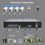 SriHome NVS005-POE030 3MP HD 4-CH POE Camera Network Video Recorder Kit, 3MP 4-CH