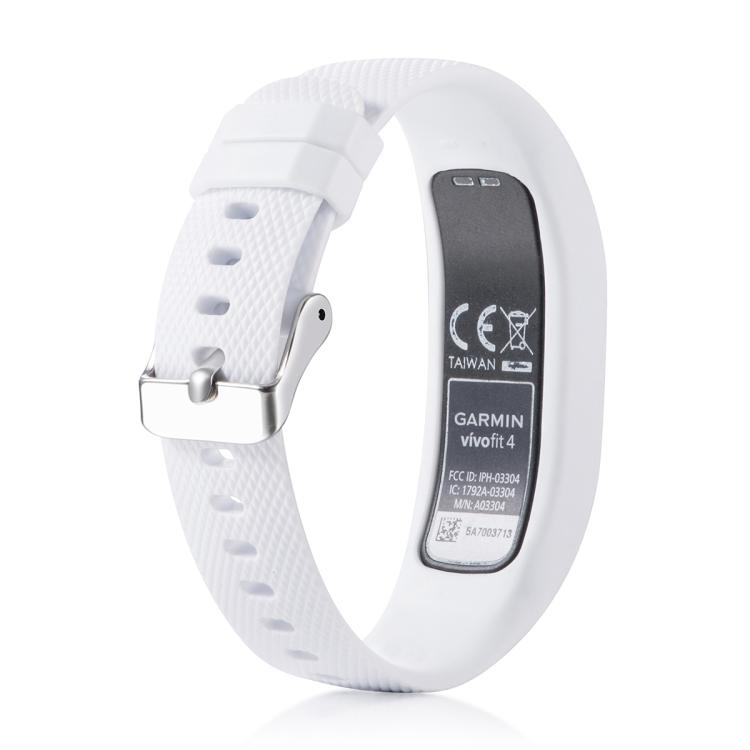 For Garmin Vivofit 4 xDfind Silver Buckle Silicone Sport Watch Band, S, L