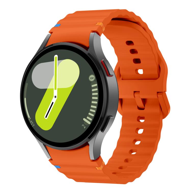 Wave Stitching Silicone Watch Band with 3D Curved Film, For Samsung Galaxy Watch FE 40mm, For Samsung Galaxy Watch7 44mm, For Samsung Galaxy Watch7 40mm, For Samsung Galaxy Watch6 Classic 47mm